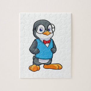 Pinguïn als Nerd met bril Legpuzzel