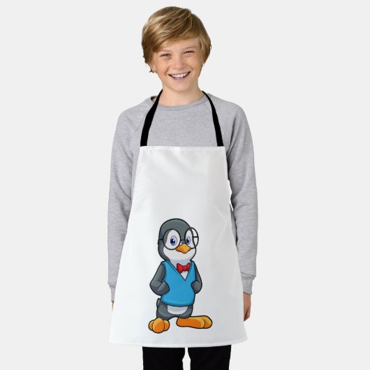 Pinguïn als Nerd met bril Schort (Gedragen)