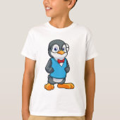 Pinguïn als Nerd met bril T-shirt (Voorkant)