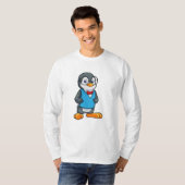 Pinguïn als Nerd met bril T-shirt (Voorkant volledig)