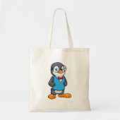Pinguïn als Nerd met bril Tote Bag (Voorkant)