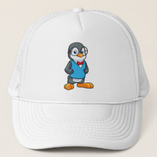 Pinguïn als Nerd met bril Trucker Pet