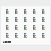 Pinguïn als Nerd met bril Vierkante Sticker (Vel)