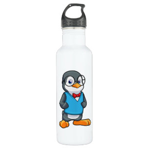 Pinguïn als Nerd met bril Waterfles