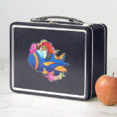 Pinguïn als piloot met vliegtuig (In situ)