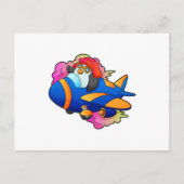 Pinguïn als piloot met vliegtuig briefkaart (Voorkant)