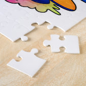 Pinguïn als piloot met vliegtuig legpuzzel (Zijkant)