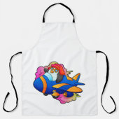 Pinguïn als piloot met vliegtuig schort (Voorkant)