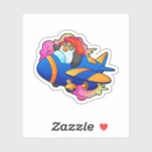 Pinguïn als piloot met vliegtuig sticker (Vel)