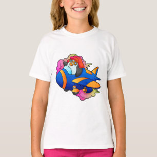 Pinguïn als piloot met vliegtuig t-shirt