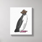 Pinguïn als piraat met Pet Canvas Afdruk (Voorkant)