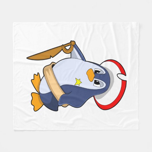 Pinguïn als piraat met Pet Fleece Deken (Voorkant (Horizontaal))