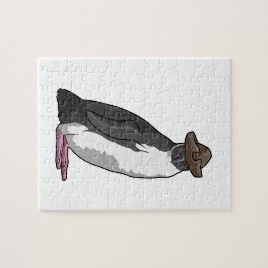 Pinguïn als piraat met Pet Legpuzzel (Horizontaal)