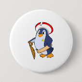 Pinguïn als piraat met Pet Ronde Button 7,6 Cm (Voorkant)