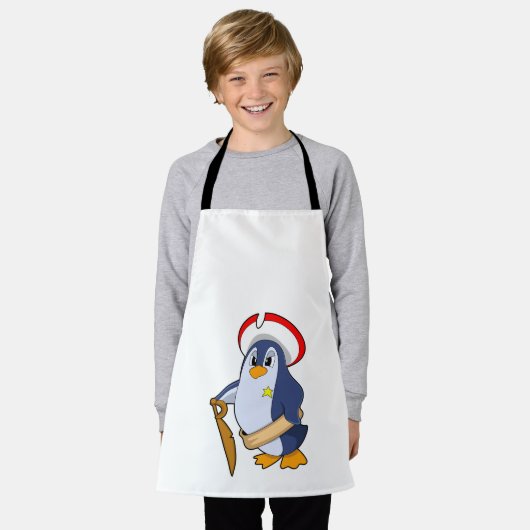 Pinguïn als piraat met Pet Schort (Gedragen)