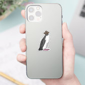 Pinguïn als piraat met Pet Sticker (Telefoon)