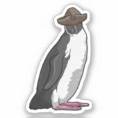 Pinguïn als piraat met Pet Sticker (Voorkant)