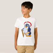 Pinguïn als piraat met Pet T-shirt (Voorkant volledig)