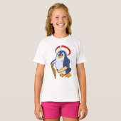 Pinguïn als piraat met Pet T-shirt (Voorkant volledig)