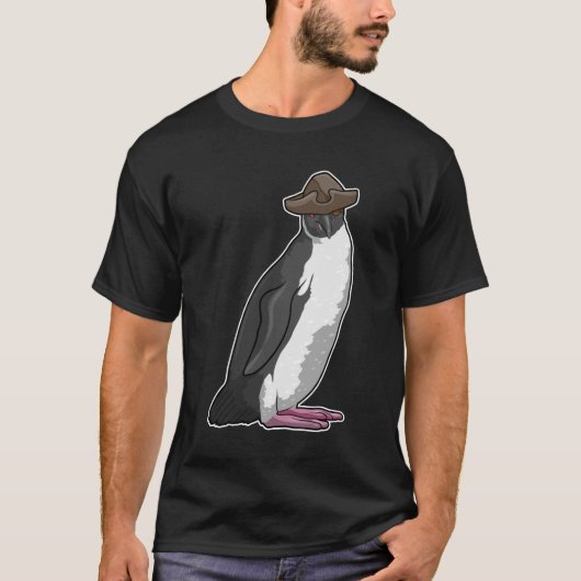 Pinguïn als piraat met Pet T-shirt (Voorkant)