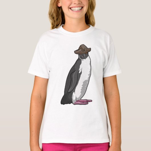 Pinguïn als piraat met Pet T-shirt (Voorkant)