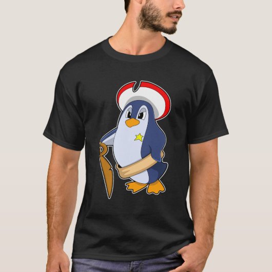 Pinguïn als piraat met Pet T-shirt (Voorkant)