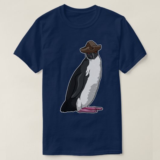 Pinguïn als piraat met Pet T-shirt (Design voorkant)