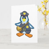 Pinguïn als politieagente met handtas kaart (Gele Bloem)