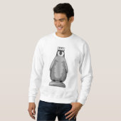 Pinguïn als schaakstuk Koning Trui (Voorkant volledig)