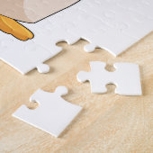 Pinguïn als schilder met penseel en kleur verf legpuzzel (Zijkant)