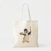 Pinguïn als schilder met penseel en kleur verf tote bag (Voorkant)