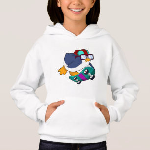Pinguïn als Skater met skateboard
