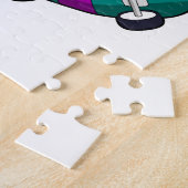 Pinguïn als Skater met skateboard Legpuzzel (Zijkant)