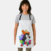 Pinguïn als Skater met skateboard Schort (Insitu)