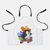 Pinguïn als Skater met skateboard Schort (Voorkant)