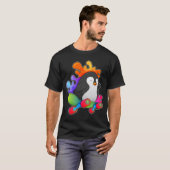 Pinguïn als Skater met skateboard T-shirt (Voorkant volledig)