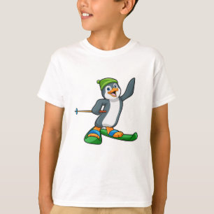 Pinguïn als skiër en Pet T-shirt