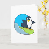Pinguïn als snowboarder met Sonowboard.PNG Kaart (Gele Bloem)