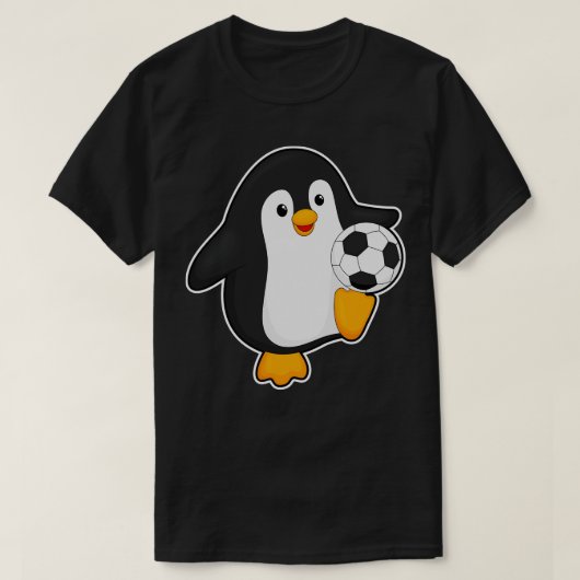 Pinguïn als speler met bal t-shirt (Design voorkant)