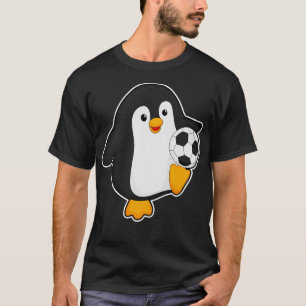 Pinguïn als speler met bal t-shirt