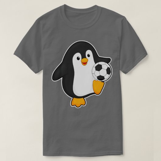 Pinguïn als speler met bal t-shirt (Design voorkant)