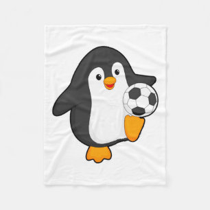 Pinguïn als Voetbalspeler Met Voetbal T-shirt Fleece Deken