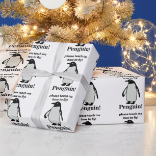 Pinguïn Alsjeblieft Leer Me Vliegen Grappige Pingu Cadeaupapier