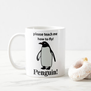 Pinguïn Alsjeblieft Leer Me Vliegen Grappige Pingu Koffiemok