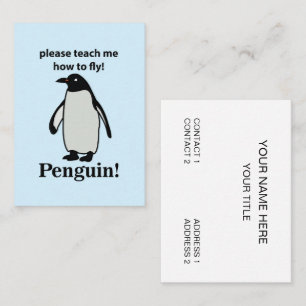 Pinguïn Alsjeblieft Leer Me Vliegen Grappige Pingu Visitekaartje
