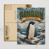 Pinguïn Antarctische Kust POPCUT Briefkaart (Voorkant / Achterkant)