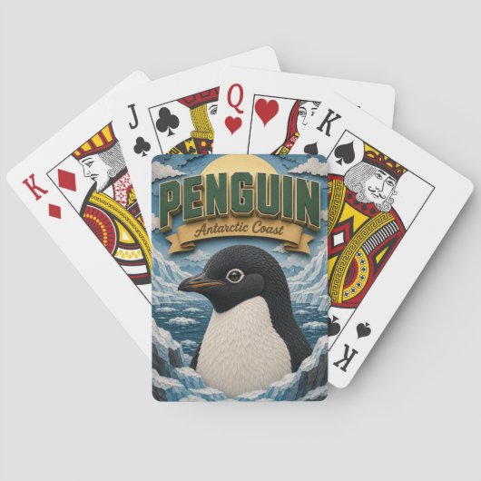 Pinguïn Antarctische kust POPCUT Pokerkaarten (Achterkant)