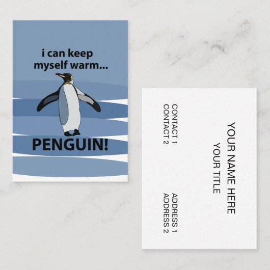 Pinguïn Arctisch Dier Grappig Visitekaartje (Voorkant / Achterkant)
