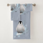Pinguïn Art Nouveau Sneeuwvlokken Bad Handdoek (Insitu)