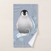 Pinguïn Art Nouveau Sneeuwvlokken Bad Handdoek (Handdoek)